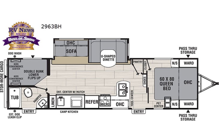 Representative floor plan provided by a trusted RVshare partner.