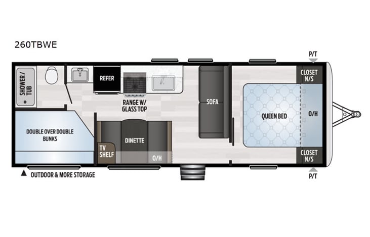 Representative floor plan provided by a trusted RVshare partner.