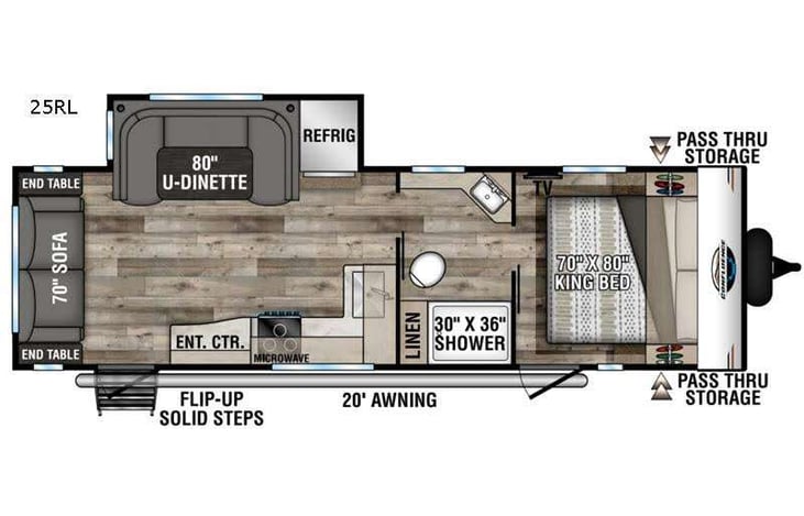 Representative floor plan provided by a trusted RVshare partner.