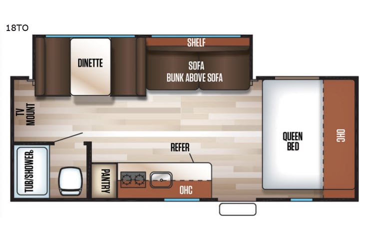 Representative floor plan provided by a trusted RVshare partner.
