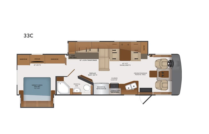 Representative floor plan provided by a trusted RVshare partner.