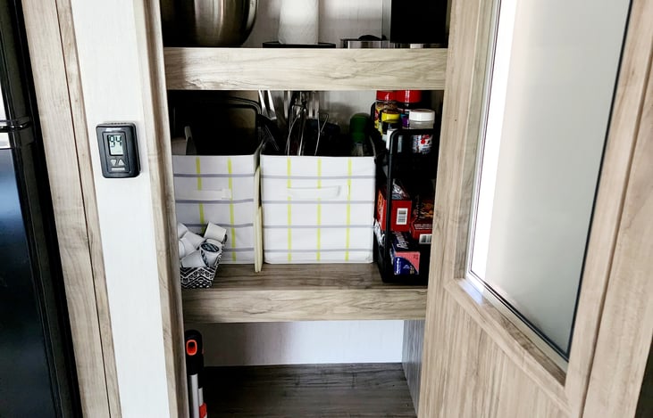 Pantry stocked with supplies