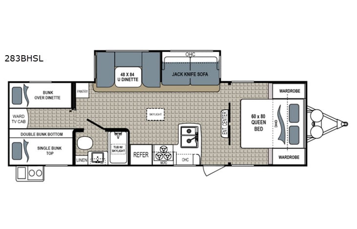 Representative floor plan provided by a trusted RVshare partner.
