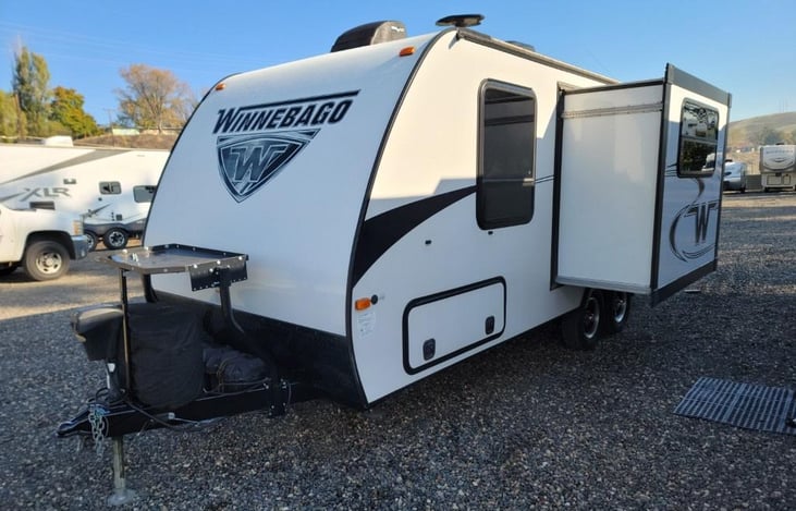 The electric slider extends out to 30" to make the dining area larger.