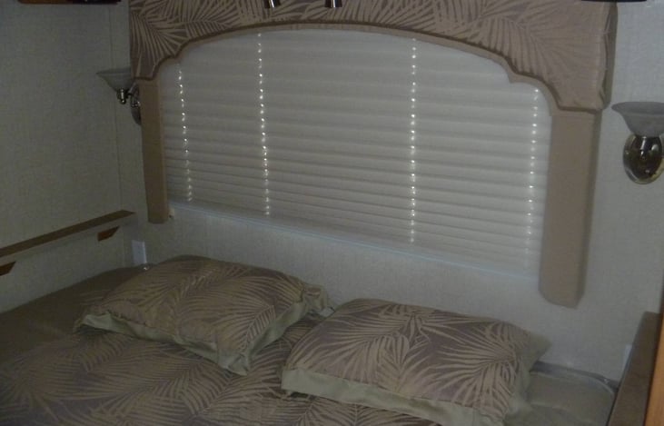 King bed with 2.5" foam topper .