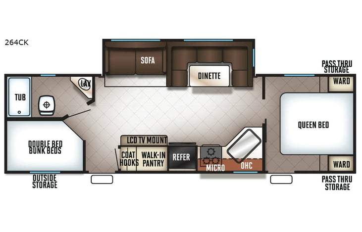 Representative floor plan provided by a trusted RVshare partner.