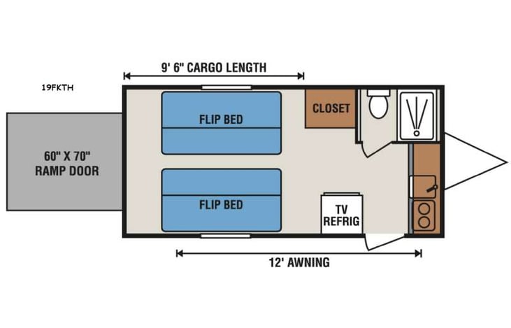Representative floor plan provided by a trusted RVshare partner.