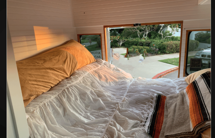 Double size Murphy bed folded down