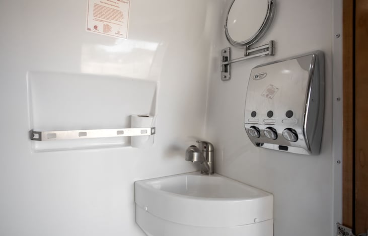 Bathroom Vanity/ shampoo caddy/mirror/rack