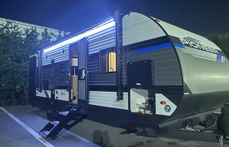 Outside LED Lighting under 16 FT Awning.