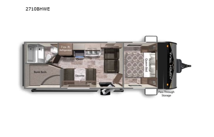 Representative floor plan provided by a trusted RVshare partner.