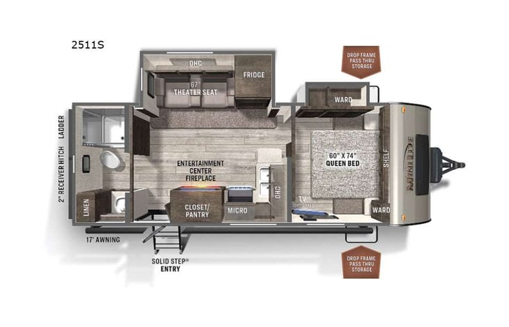 Representative floor plan provided by a trusted RVshare partner.