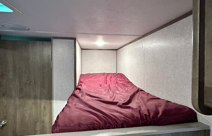 Top bunk with upgraded mattress for ultimate comfort