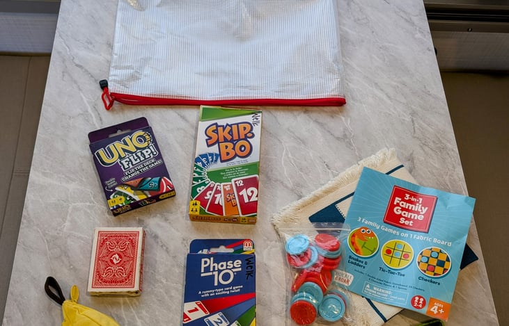 Inside games. 
Great for a rainy day. *Included