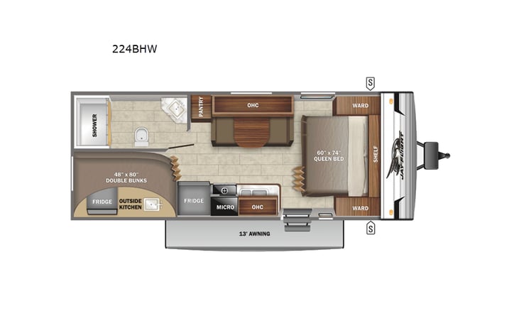 Representative floor plan provided by a trusted RVshare partner.