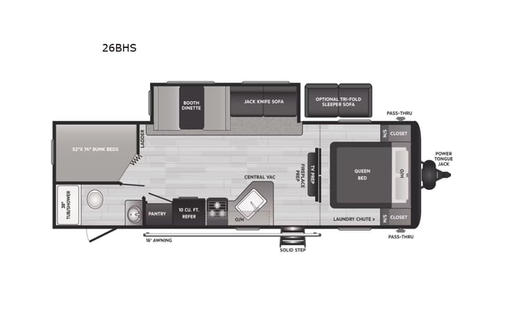 Representative floor plan provided by a trusted RVshare partner.