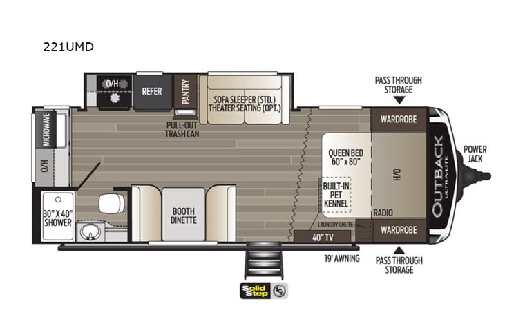 Representative floor plan provided by a trusted RVshare partner.