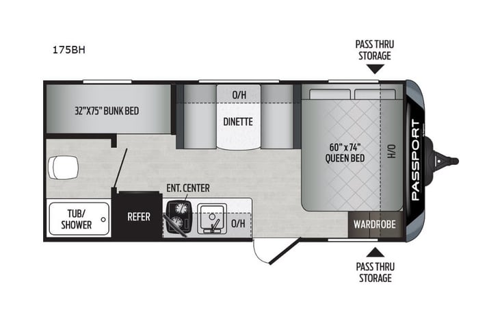 Representative floor plan provided by a trusted RVshare partner.