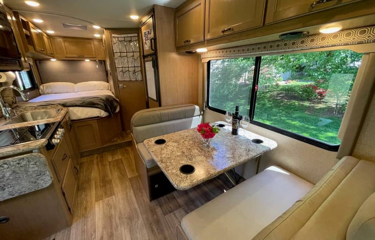 living area/kitchen area