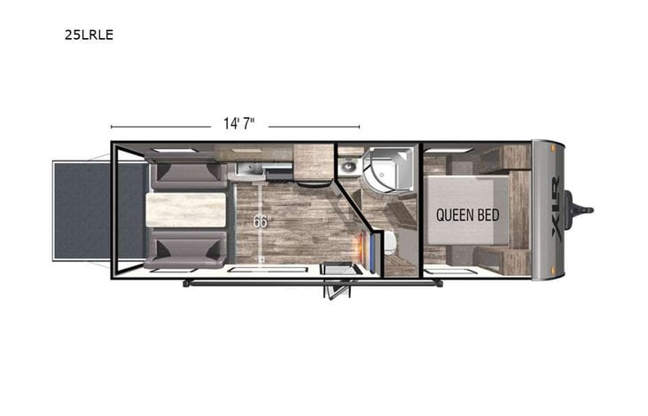 Representative floor plan provided by a trusted RVshare partner.