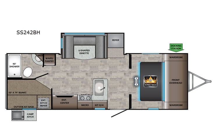 Representative floor plan provided by a trusted RVshare partner.