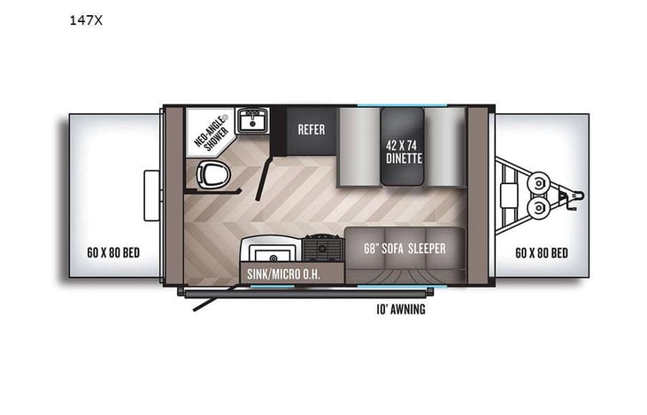 Representative floor plan provided by a trusted RVshare partner.