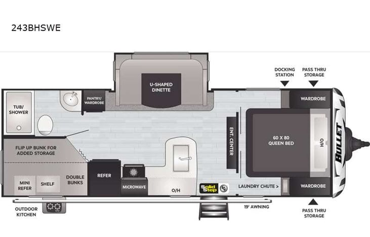 Representative floor plan provided by a trusted RVshare partner.