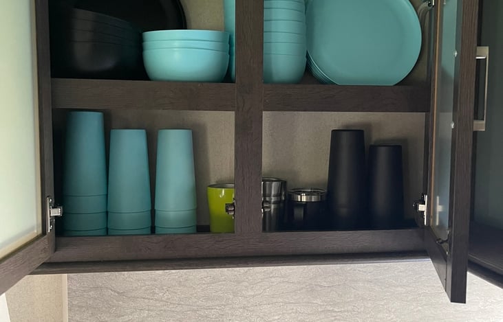 Plates, bowls, glasses and cups.