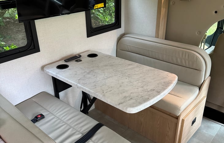 Dinette area seats 4 people