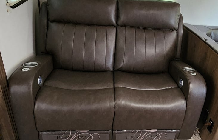 Thomas Payne electric massage chairs. Just added. Great for comfort and relaxing. Who said camping had to be roughing it