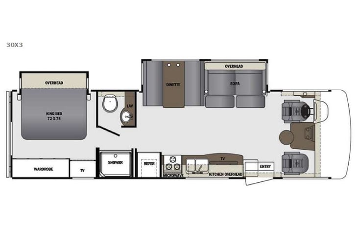 Representative floor plan provided by a trusted RVshare partner.