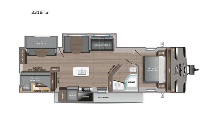 Representative floor plan provided by a trusted RVshare partner.