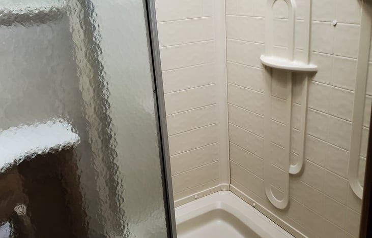 Full size shower....rarity in a travel trailer!