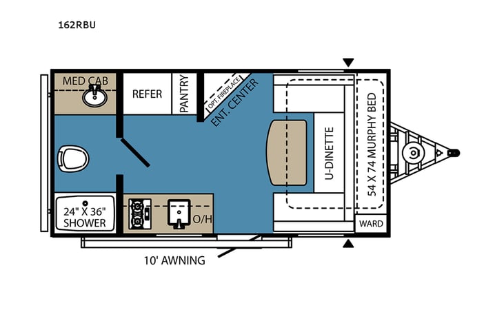 Representative floor plan provided by a trusted RVshare partner.