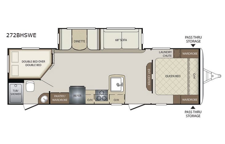 Representative floor plan provided by a trusted RVshare partner.