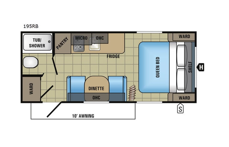Representative floor plan provided by a trusted RVshare partner.