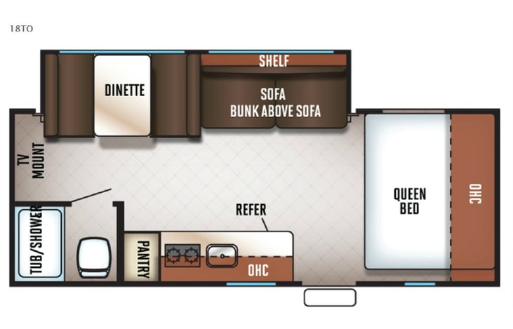 Representative floor plan provided by a trusted RVshare partner.