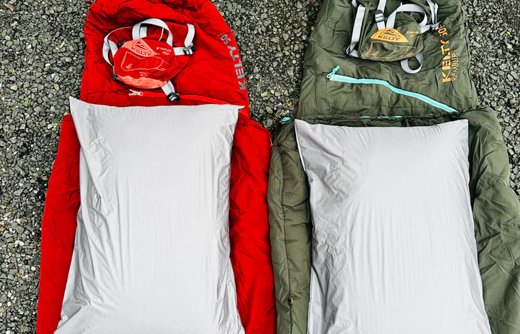 Bedding for pop top (stored in cubby under Murphy bed - one sheet set, two sleeping bags, and two pillows.