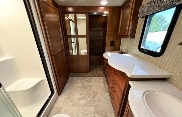 Rear Main Bathroom with Dual Vanities