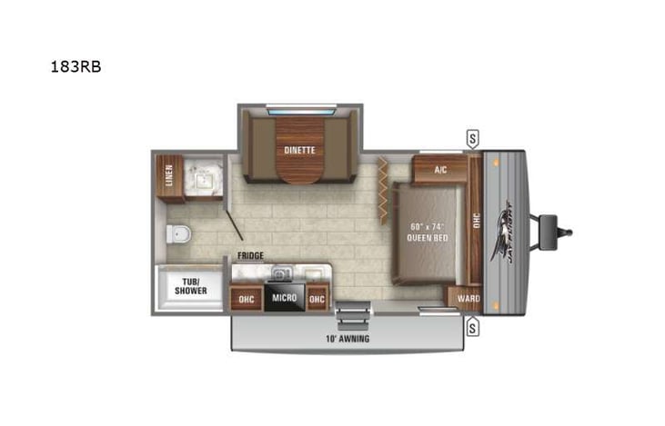 Representative floor plan provided by a trusted RVshare partner.