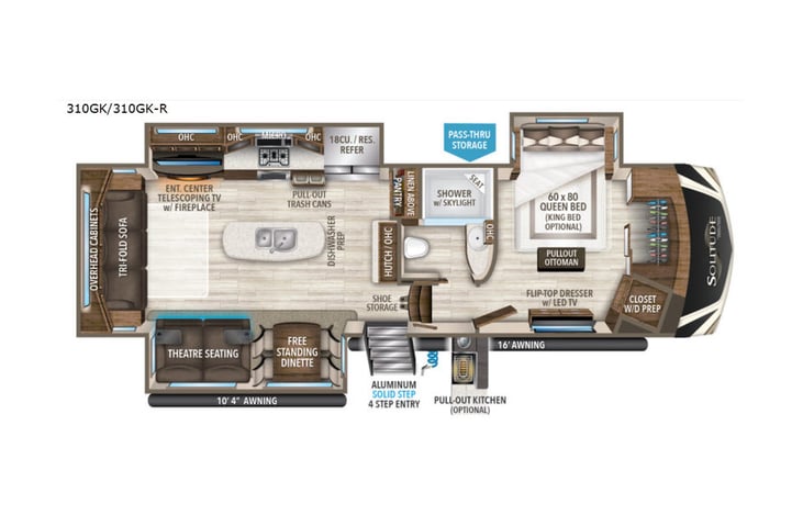 Representative floor plan provided by a trusted RVshare partner.