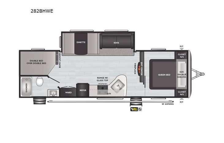 Representative floor plan provided by a trusted RVshare partner.