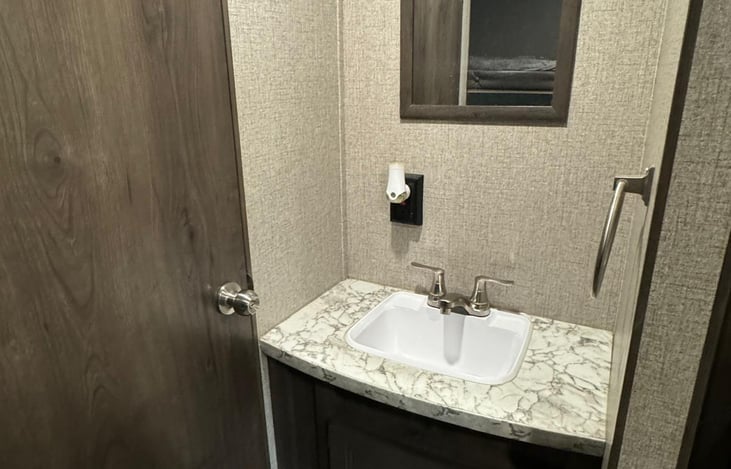 Here is your sink with mirror.