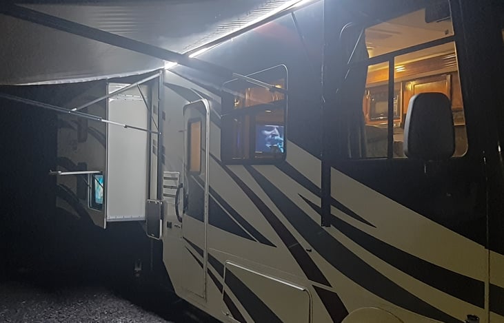 Out side awning and lights