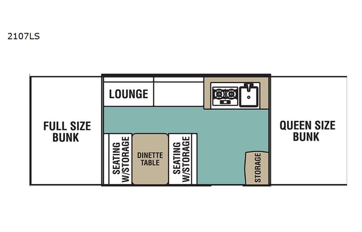 Representative floor plan provided by a trusted RVshare partner.