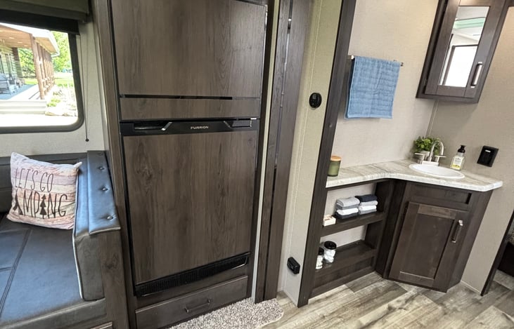 Plenty of space in the 8 cu. Ft refrigerator.