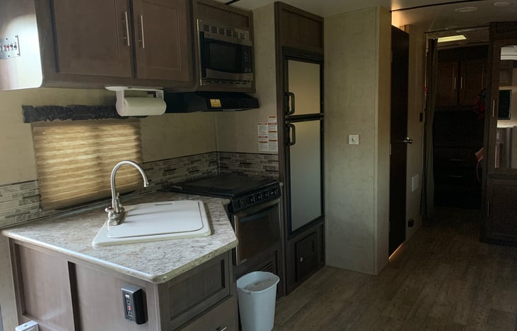 Kitchen area fully stocked