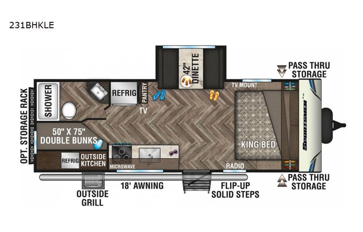 Representative floor plan provided by a trusted RVshare partner.