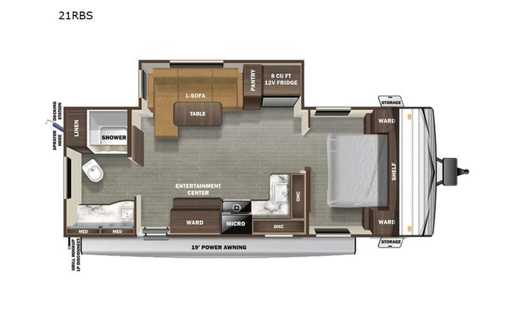 Representative floor plan provided by a trusted RVshare partner.