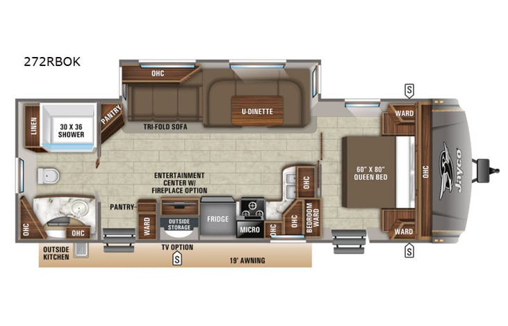 Representative floor plan provided by a trusted RVshare partner.